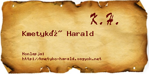 Kmetykó Harald névjegykártya